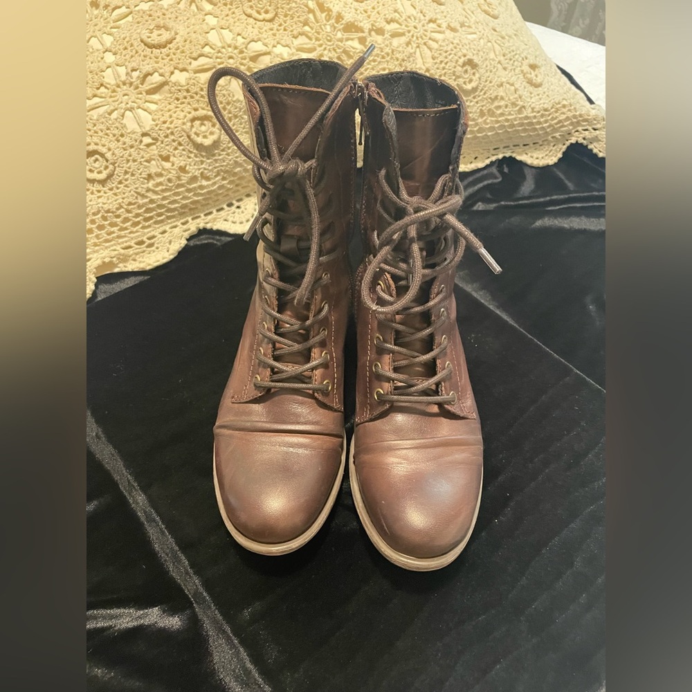 Miz Mooz Dark Brown Combat Boots